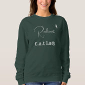 Katzenliebhaber grün und weißes Script Katzenmutte Sweatshirt (Vorderseite)