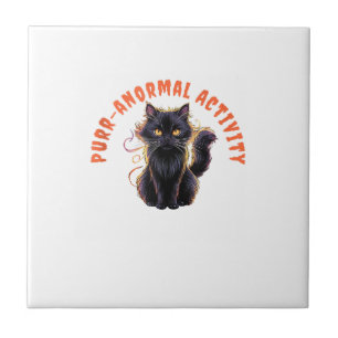Katzenliebhaber Halloween Purr-anormale Aktivität  Fliese