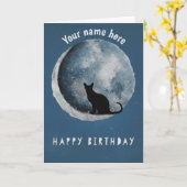 Katzenliebhaber - Happy Birthday Card Karte (Gelbe Blume)
