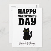 Katzenliebhaber, Happy valentines day personalisie Postkarte (Vorne/Hinten)