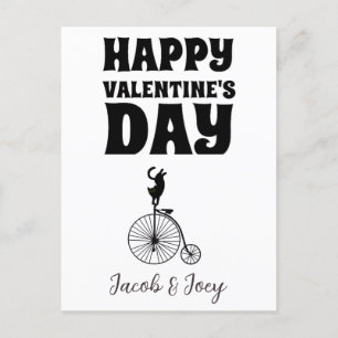 Katzenliebhaber, Happy valentines day personalisie Postkarte