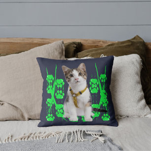 Katzenliebhaber Haustierfreunde Limette Pfote Dunk Kissen