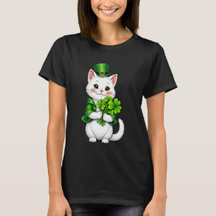 Katzenliebhaber Irisches Kleeblatt Lustige Katze S T-Shirt