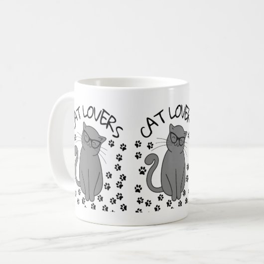Katzenliebhaber Kaffeetasse (Vorderseite Links)