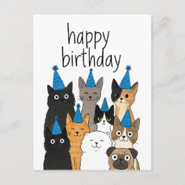 Katzenliebhaber-Karten - Katzenparty-Geburtstagska Postkarte