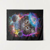 Katzenliebhaber| Katze im Galaxy-Weltraumkosmos Wandteppich (Vorderseite (Horizontal))