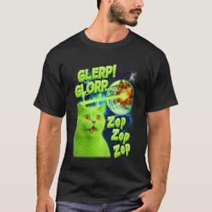 Katzenliebhaber Katzen Alien Meme Lustig Humor Gle T-Shirt