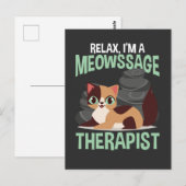 Katzenliebhaber Massage Therapeut Kitty Fan Postkarte (Vorne/Hinten)