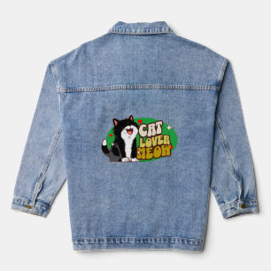Katzenliebhaber Miauen - zweifarbig Jeansjacke