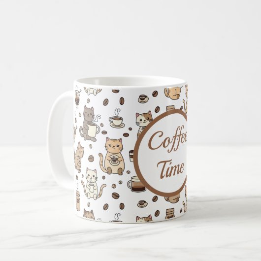 Katzenliebhaber-Mug Coffee Time Kaffeetasse (Vorderseite Links)