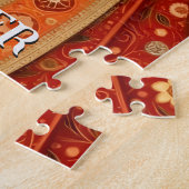 Katzenliebhaber-Mutter-Foto orange Puzzle (Seite)