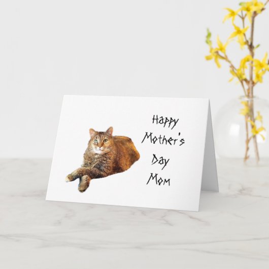KATZENLIEBHABER MUTTERTAG  KARTE (Gelbe Blume)