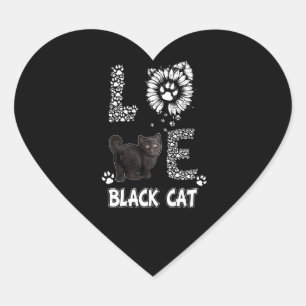 Katzenliebhaber Niedliche Liebe Schwarze Katze So Herz-Aufkleber
