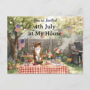 Katzenliebhaber-Party 4. Juli Unabhängigkeitstag Feiertagspostkarte