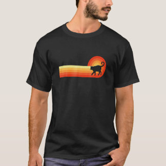 Katzenliebhaber Retro-Farben Vintage-Sonnenunterga T-Shirt