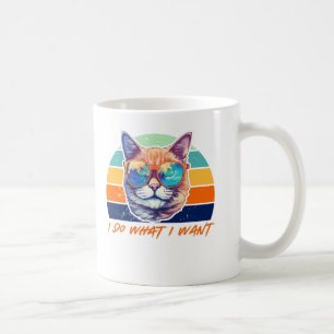 Katzenliebhaber Retro Vintage Ich mache was ich wi Kaffeetasse
