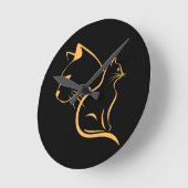 Katzenliebhaber Runde Wanduhr (Winkel)