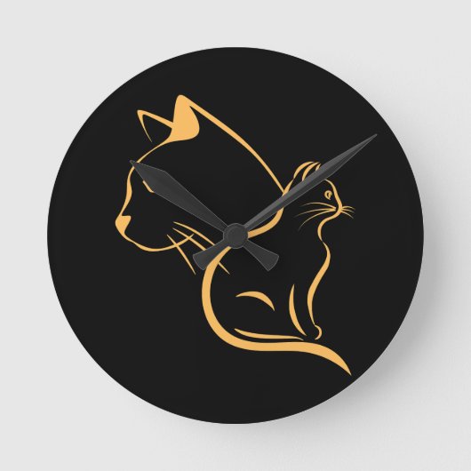 Katzenliebhaber Runde Wanduhr (Vorderseite)