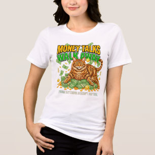 Katzenliebhaber Sassy Frauen Geschenk Reiche Tabby Tri-Blend Shirt