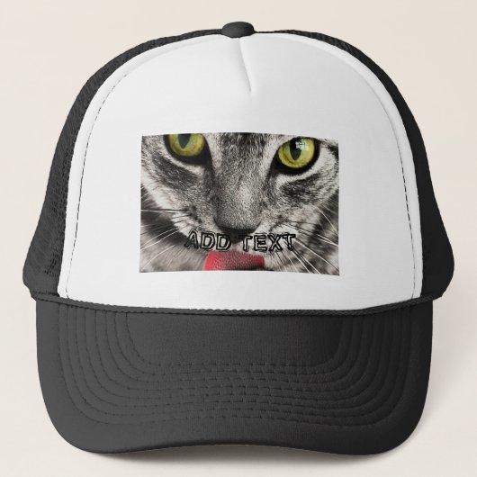 Katzenliebhaber Schrecklicher Blick mit ADD TEXT G Truckerkappe (Vorderseite)