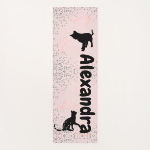 Katzenliebhaber Schwarze Katzen Diamanten Pink Was Yogamatte