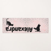 Katzenliebhaber Schwarze Katzen Diamanten Pink Was Yogamatte (Vorderseite (Horizontal))