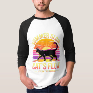 Katzenliebhaber Sommerglühen Retro-Ästhetik T-Shirt