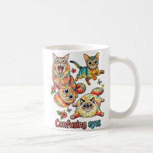 Katzenliebhaber Spaß Katze Neugieriges Quartett, K Kaffeetasse