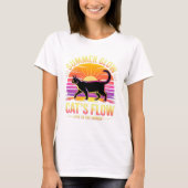 Katzenliebhaber Strahlender Sommer Retro Sonnenunt T-Shirt (Vorderseite)