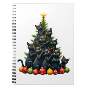 Katzenliebhaber Süße und lustige Holiday Tree Weih Notizblock
