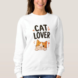 Katzenliebhaber Süßes Minimalistisches Katzendesig Sweatshirt