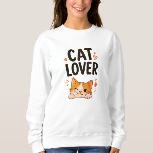 Katzenliebhaber Süßes Minimalistisches Katzendesig Sweatshirt