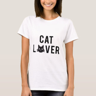 Katzenliebhaber Textdesign mit schwarzer Katzenflä T-Shirt
