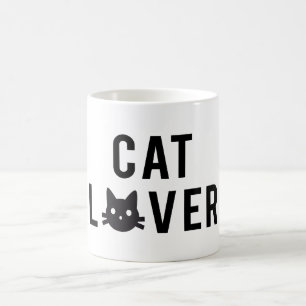 Katzenliebhaber-Textentwurf mit Gesicht der Kaffeetasse