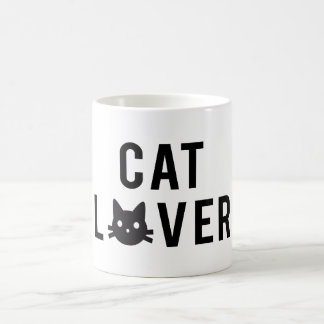 Katzenliebhaber-Textentwurf mit Gesicht der Kaffeetasse