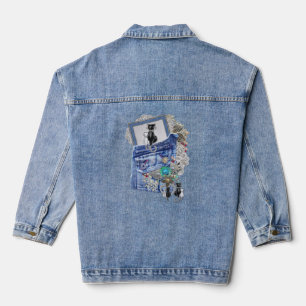 Katzenliebhaber und Kostümschmuck Jeansjacke