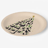 Katzenliebhaber-Weihnachtsbaum 2 Pappteller (Schrägansicht)