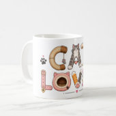 Katzenliebhaber-Wortkunst Kaffeetasse (Vorderseite Links)