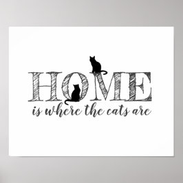 Katzenliebhaber Zuhause zitieren minimalistisch sc Poster