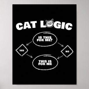 Katzenlogik-T-Shirt Lustiges Neues Geschenk Für Ka Poster
