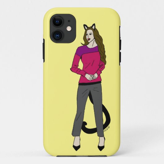 Katzenmädchen Case-Mate iPhone hülle (Rückseite)
