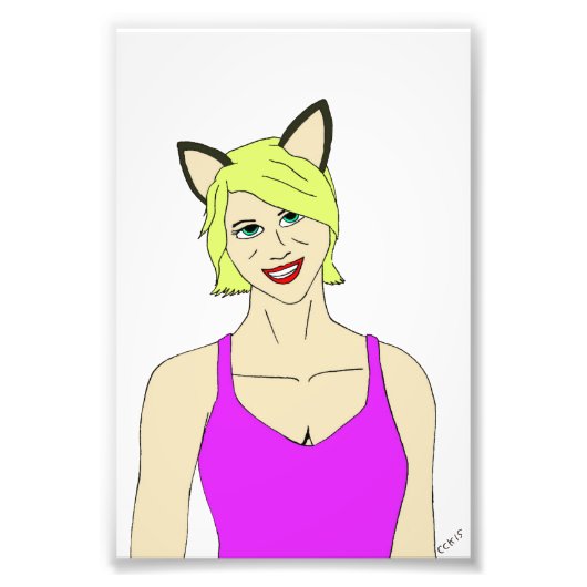 Katzenmädchen Fotodruck (Vorne)