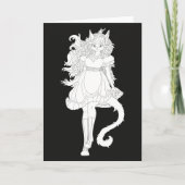 Katzenmädchen Karte (Vorderseite)