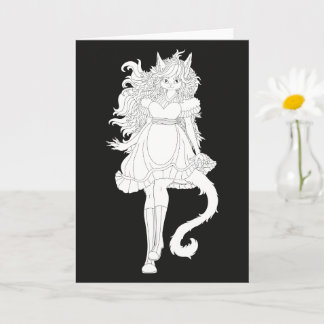 Katzenmädchen Karte