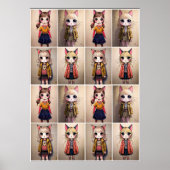 Katzenmädchen (KI) Poster (Vorne)