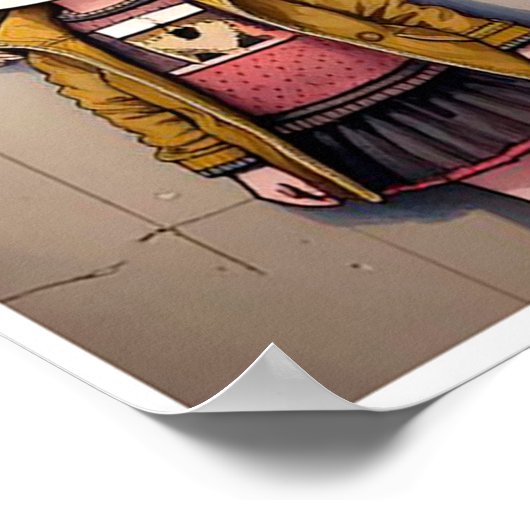 Katzenmädchen (KI) Poster (Ecke)