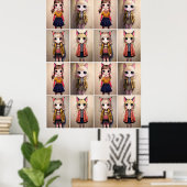 Katzenmädchen (KI) Poster (Heimbüro)