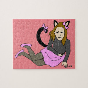 Katzenmädchen Puzzle