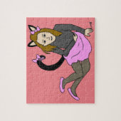 Katzenmädchen Puzzle (Vertikal)