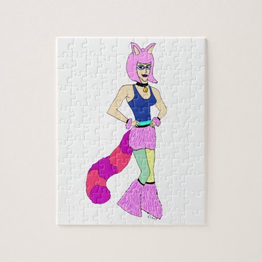 Katzenmädchen Puzzle (Vertikal)